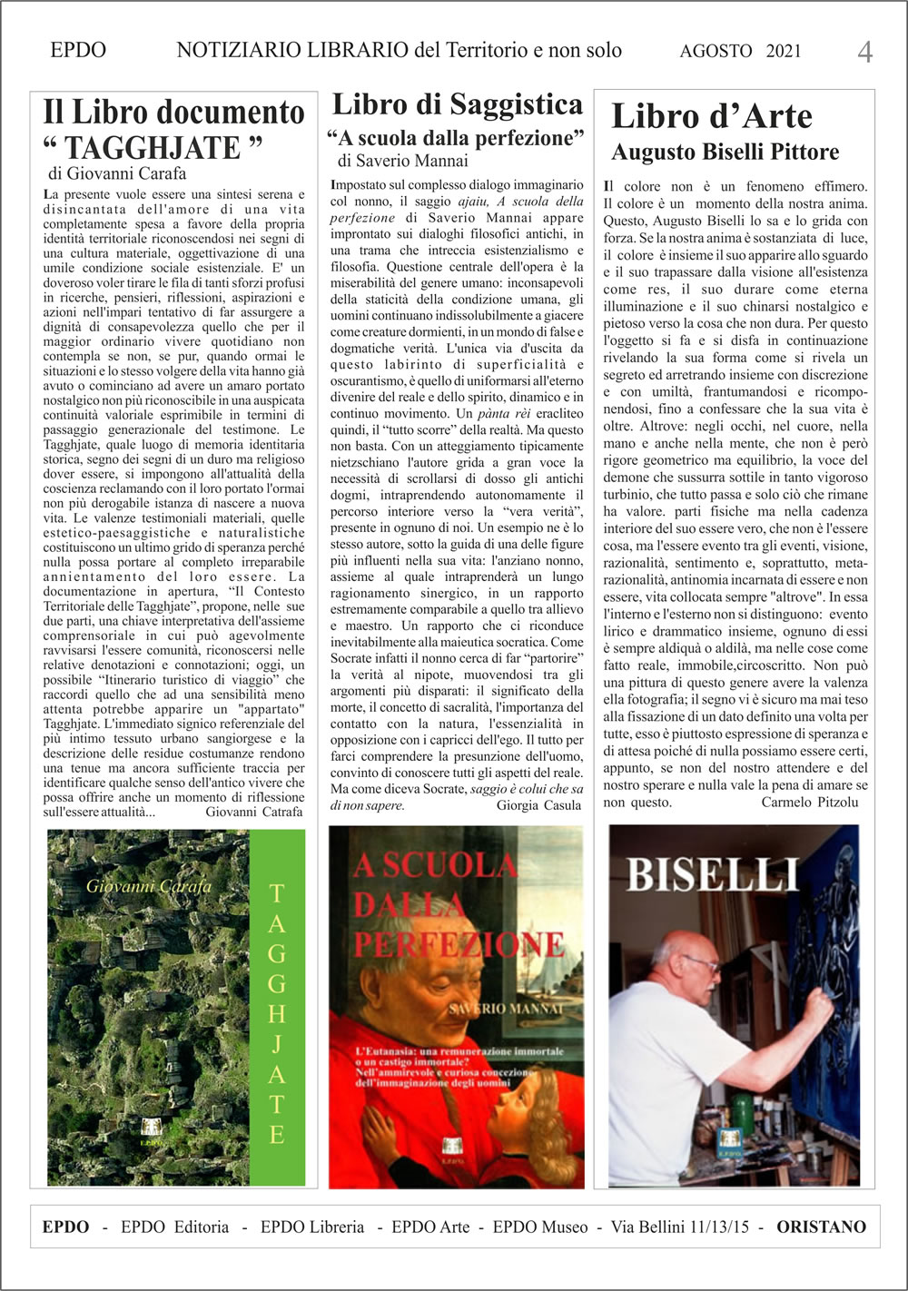 Notiziario Libri EPDO Oristano